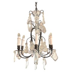 French 19th Century Napoleon III Crystal Chandelier with 6 Outer Lights