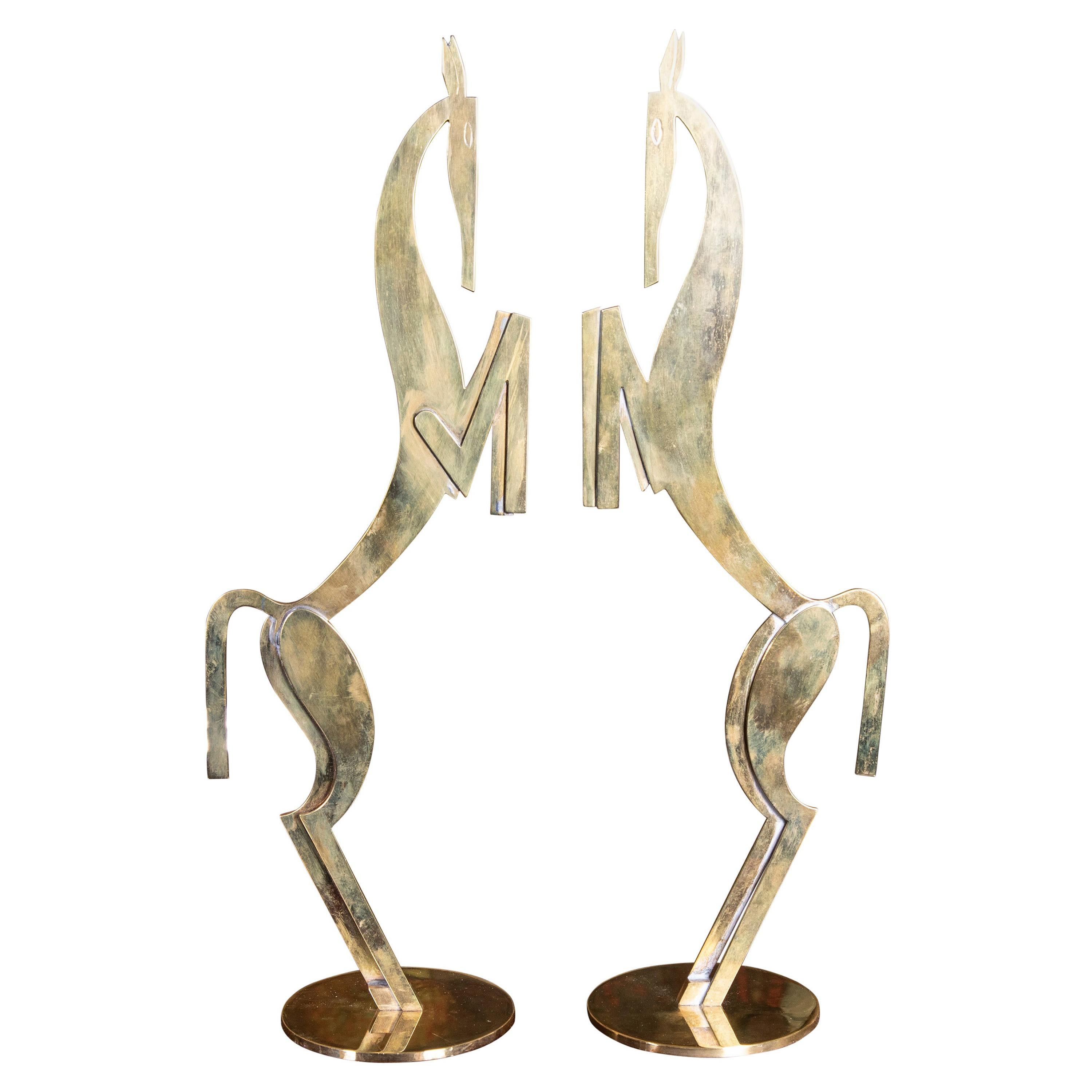 Pair of Sculptures of Horses Attributed to Hagenauer Werkstatte For Sale