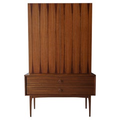 Rare Walnut and Rosewood Mid Century Armoire Dresser by Lane