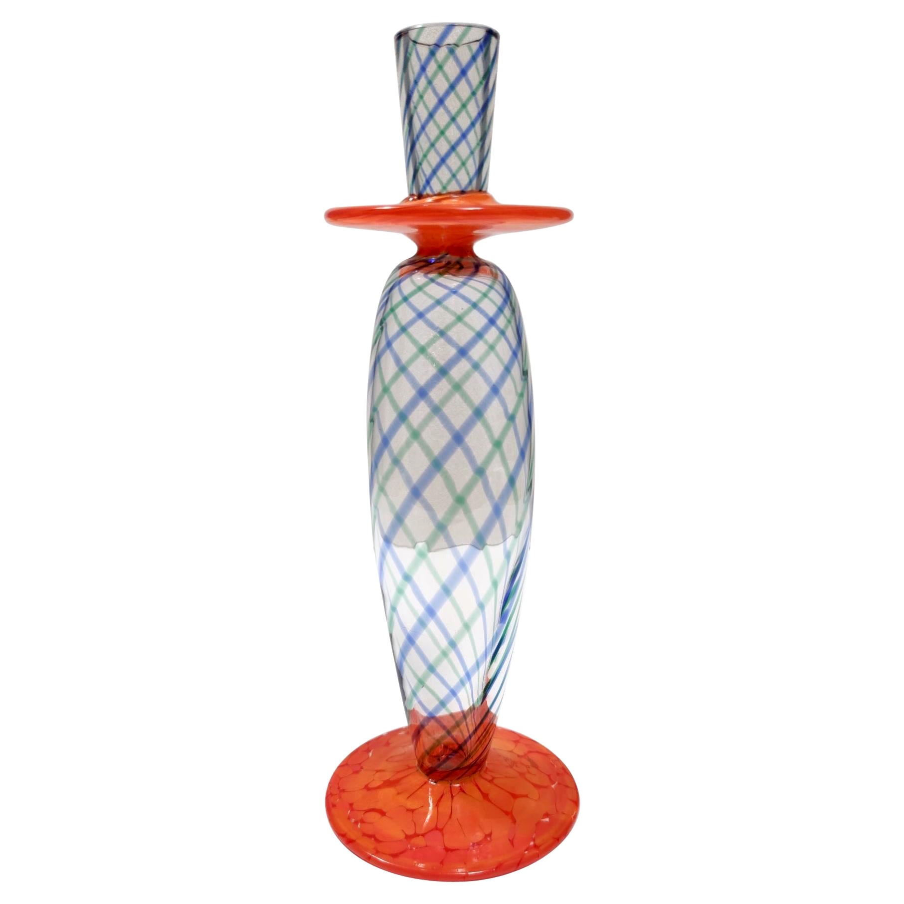 High-Quality Murano Glass Candleholder by Carlo Moretti, Italy, 1999