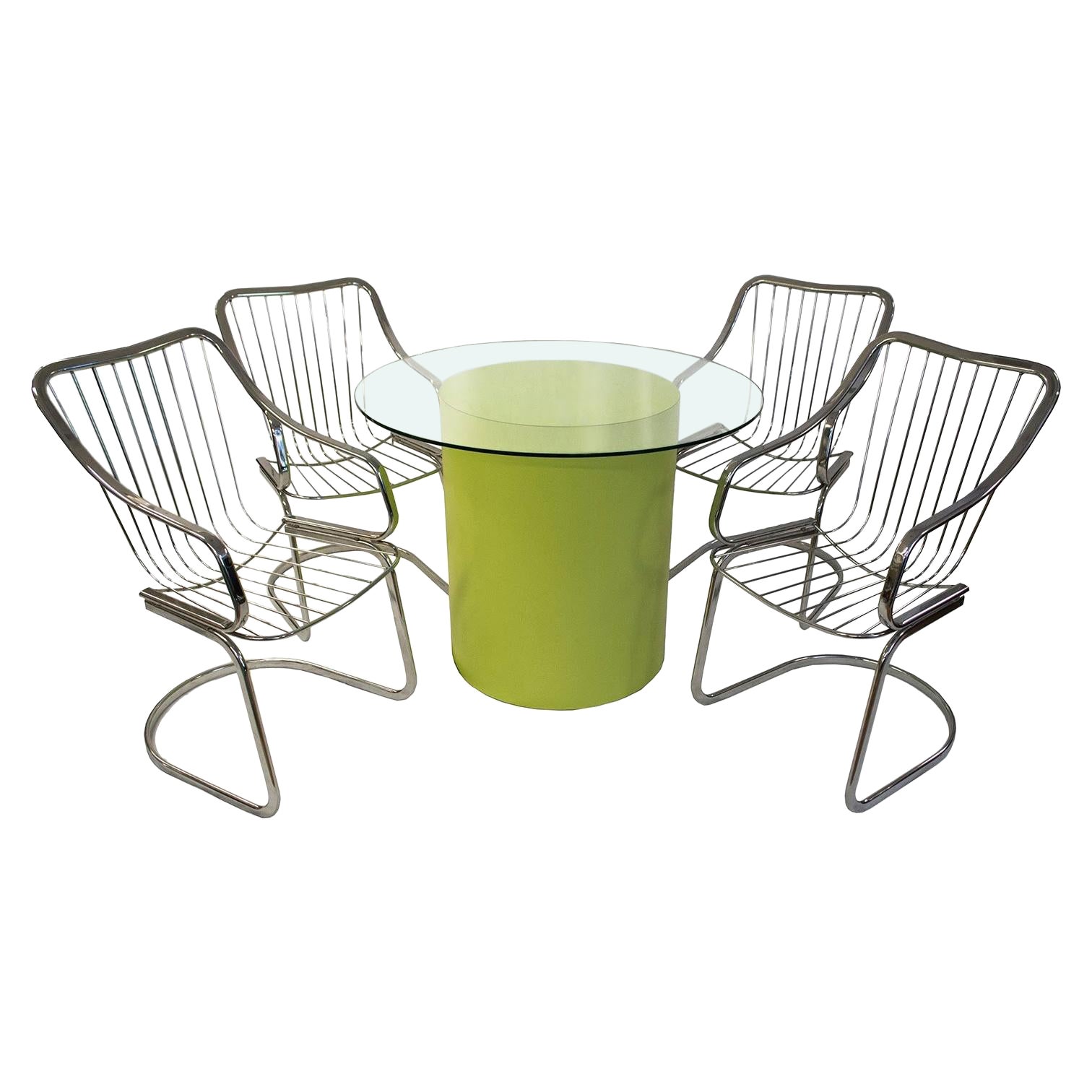 Ensemble de salle à manger style Willy Rizzo Table et chaises