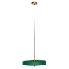 Revolve Pendant Light, Brushed Brass, Green by Bert Frank