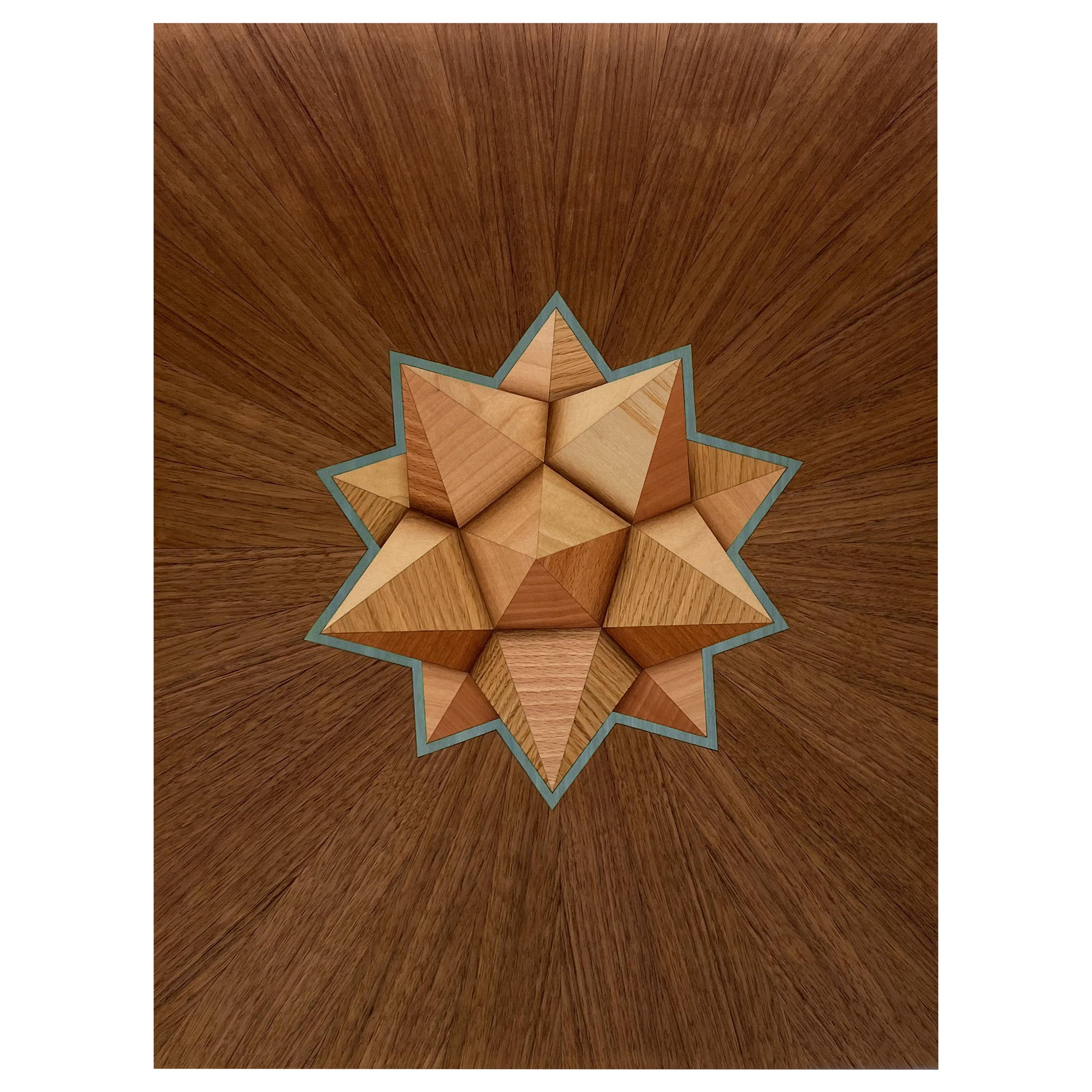 "Atoms of the Universe" Marquetry Art by Emma Wood of the  w o o d p o p  Studio For Sale