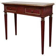 Painted Red and Cream Console Table