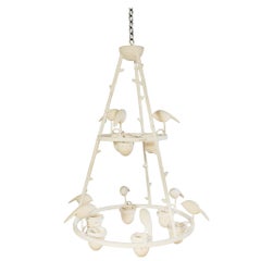 Large Plastered Chandelier by D’Arbaud