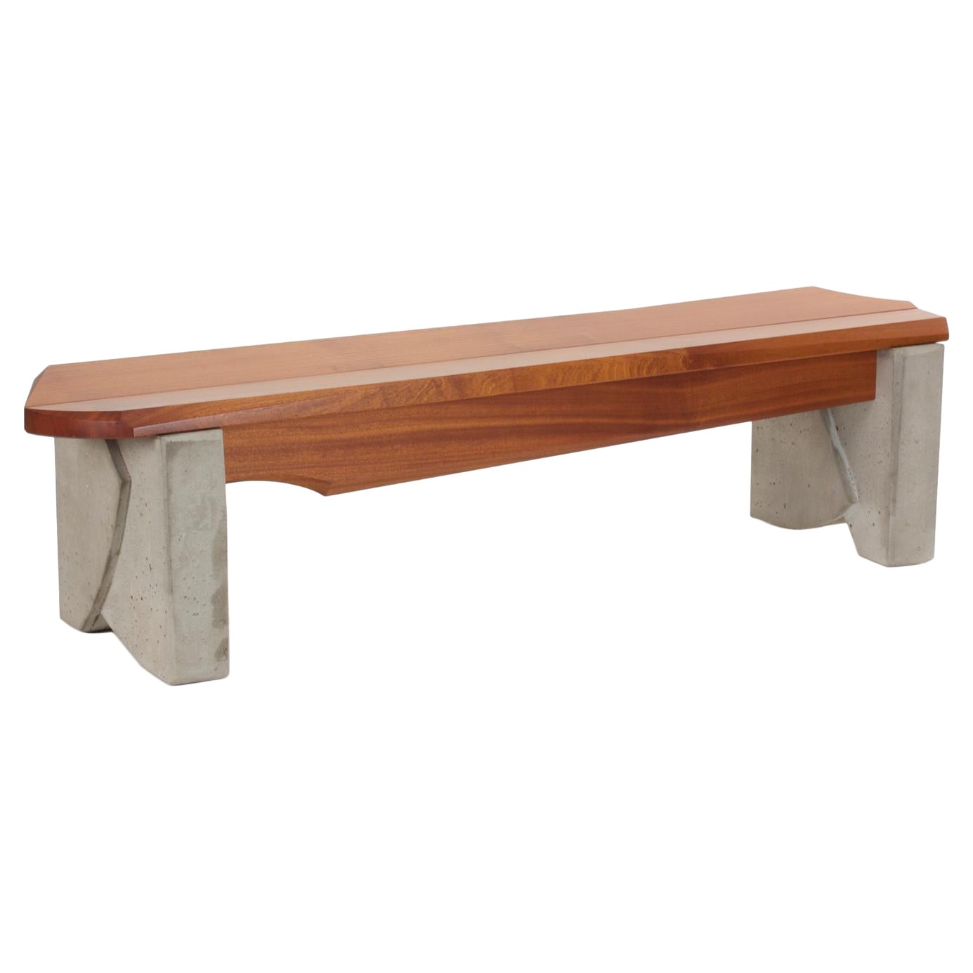 Banco de comedor moderno de hormigón y madera de Nico Yektai
