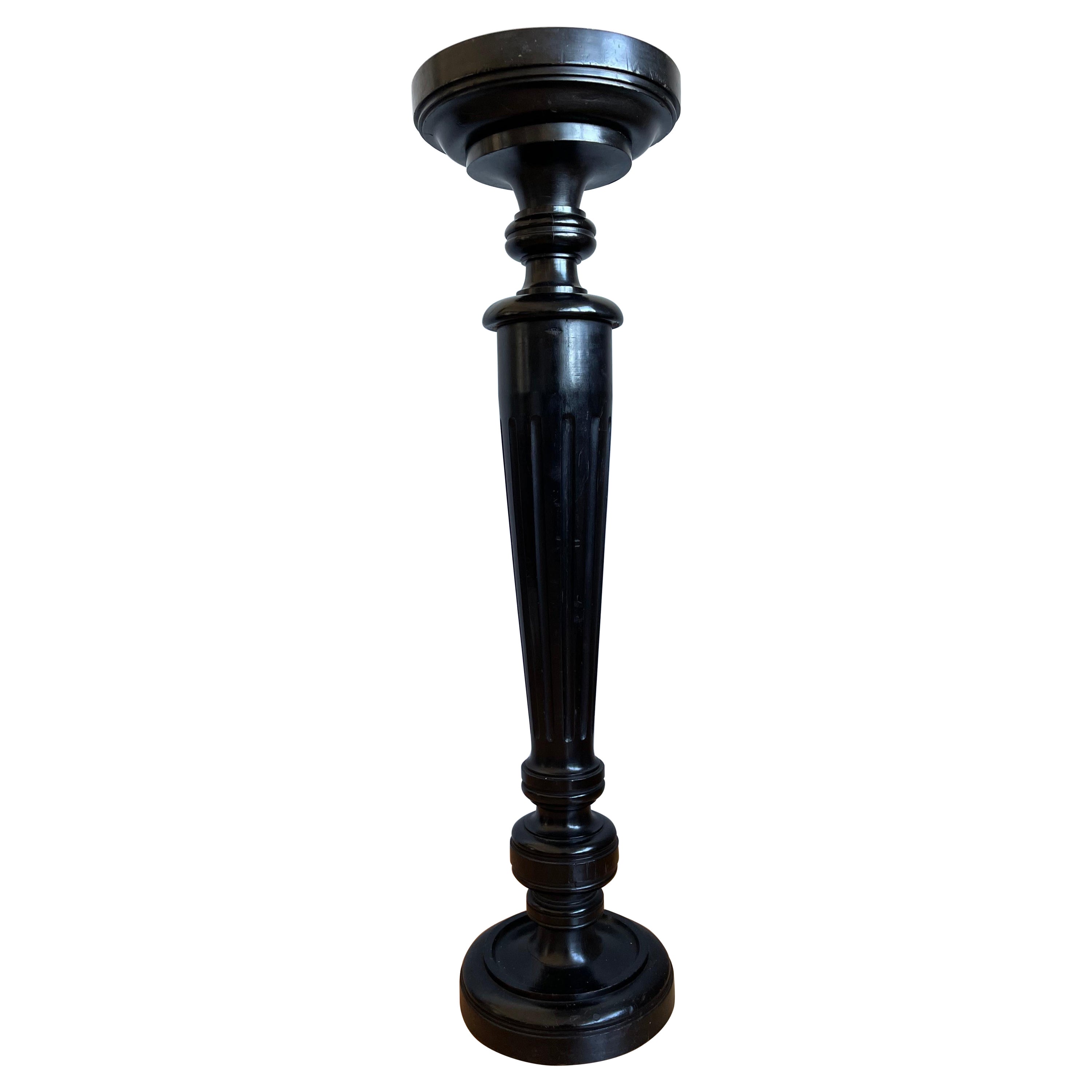 Stylish and Great Looking Antique, Ebonized Column Flower / Plant Pedestal Stand