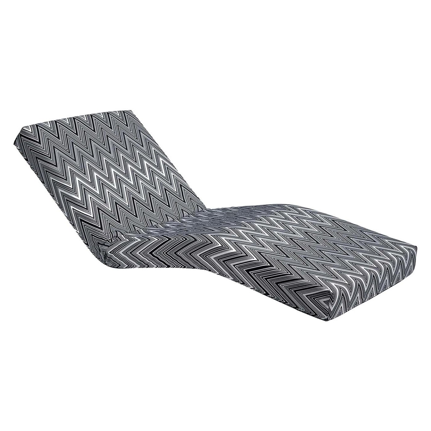 Jalamar Outdoor Black and White Zigzag Chaise Longue