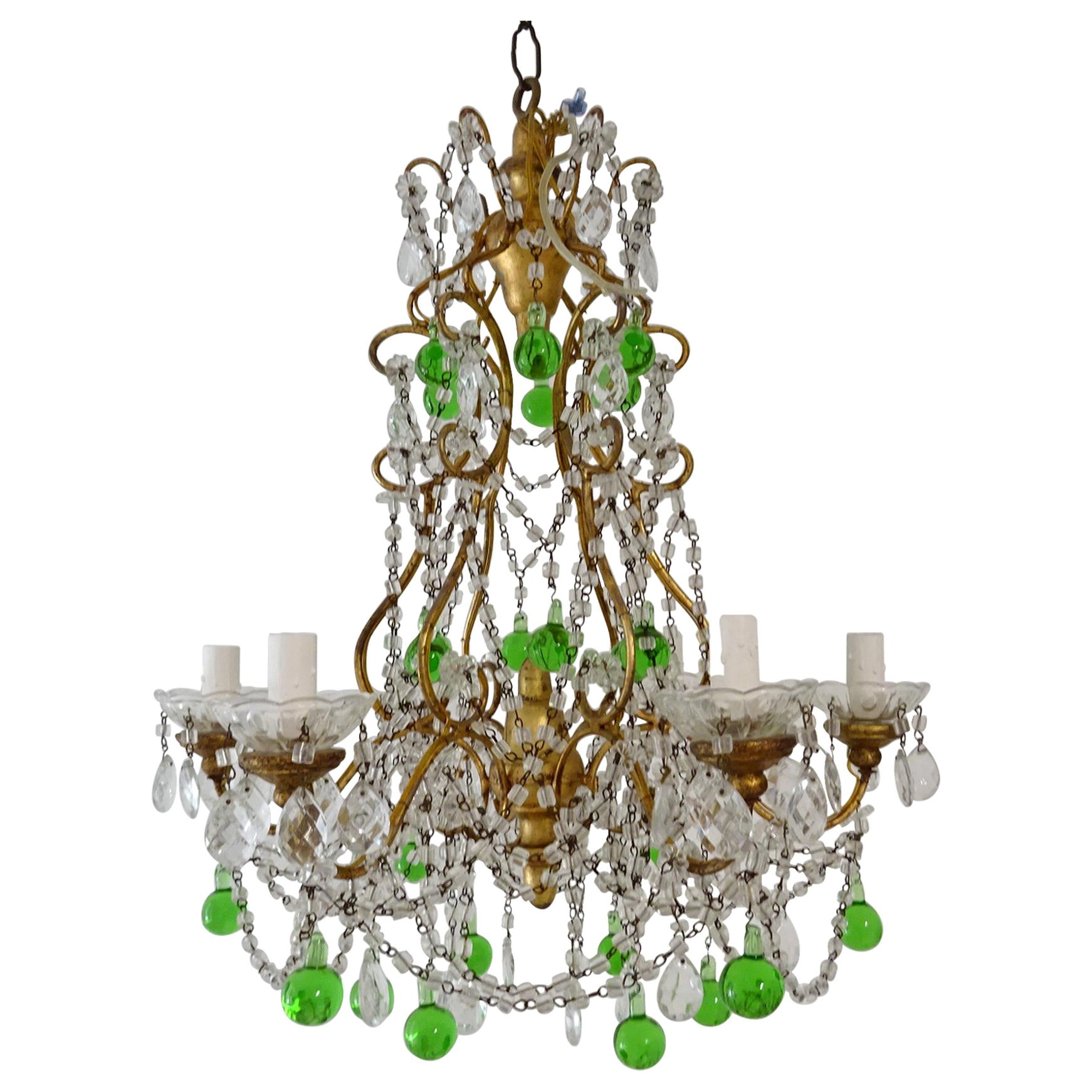 French Lavender Opaline White Swags Drops Chandelier at 1stDibs