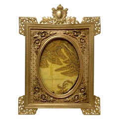 Antique French Bronze D' Ore Rectangular Desktop Picture Frame, Circa 1890