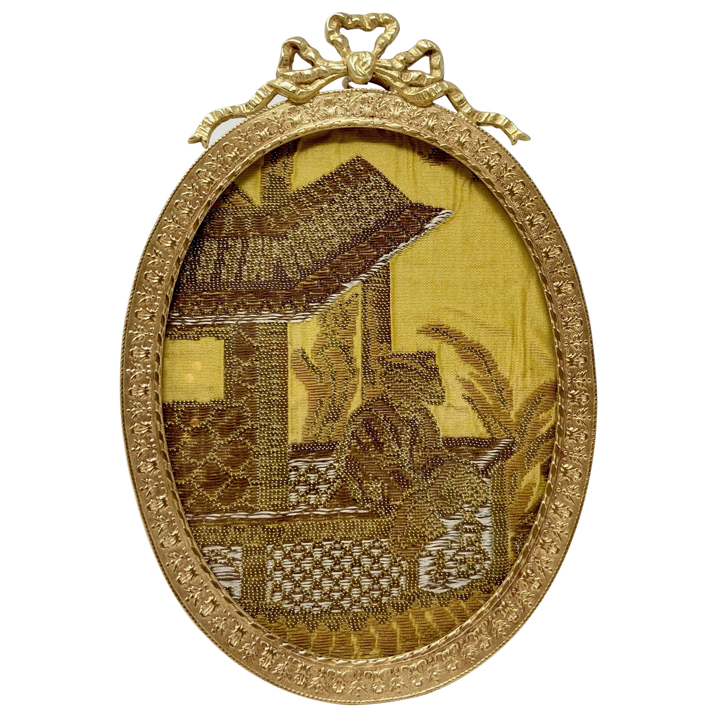 Large Antique French Louis XV Style Flame Gilded Bronze FanShaped