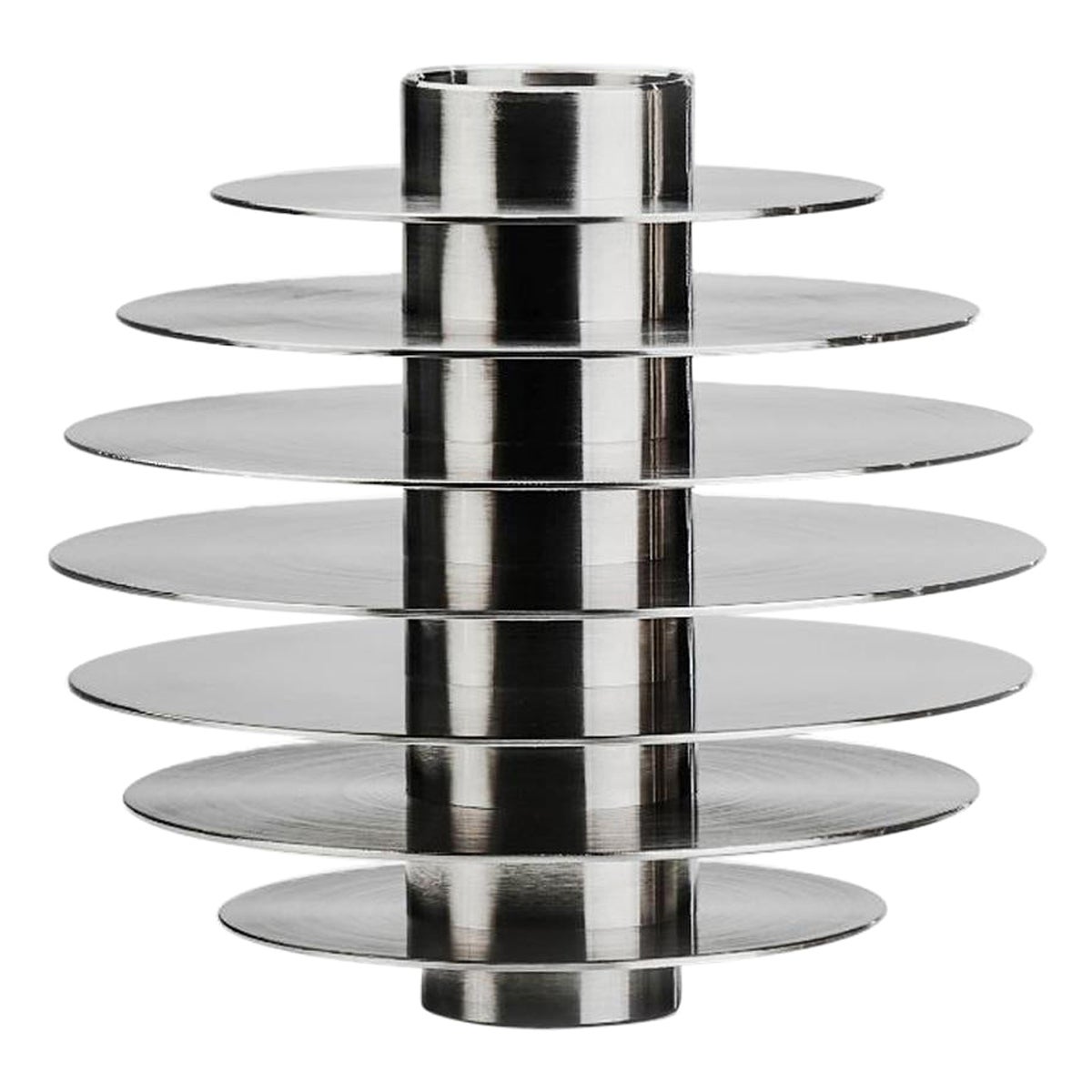 Danish Modern Lundtofte Rosewood and Stainless Steel Candle Holder For