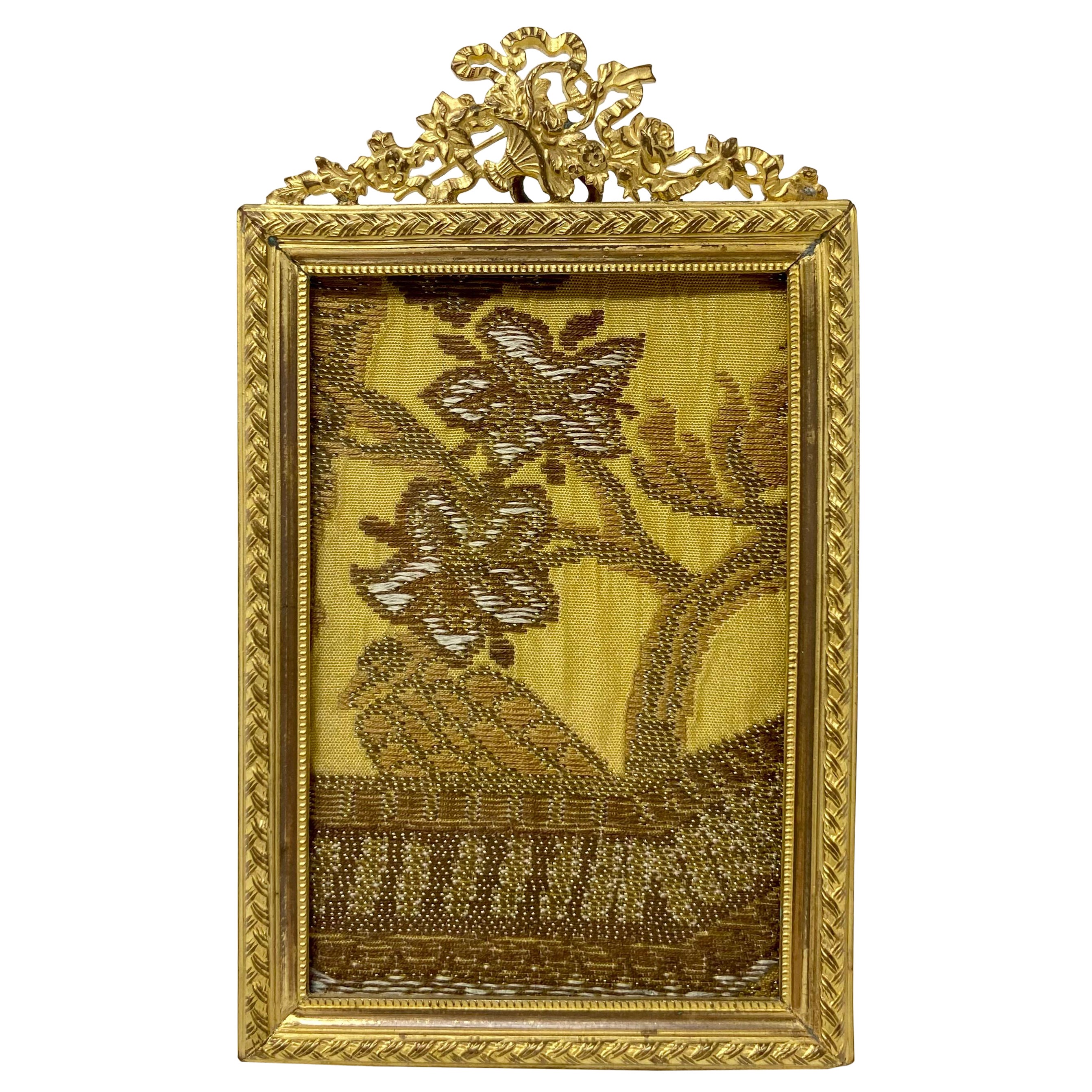 Antique French Louis XVI Style Bronze D'ore Rectangular Picture Frame circa 1890