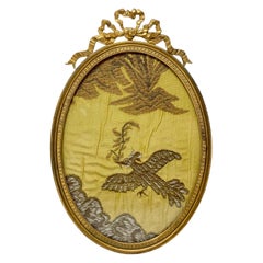 Antique French Louis XV Style Bronze D'oré Oval Picture Frame, Circa 1890