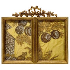 Antique French Louis XVI Style Bronze D'ore Double Picture Frame, circa 1890's