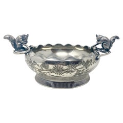 Antique American "W.M. Rogers Co. Hartford, CT" Silver-Plated Nut Dish Ca. 1870