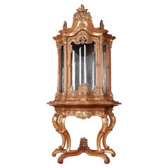 20th Century Splendid Display Cabinet in the Antique Rococo Style Beech Carved