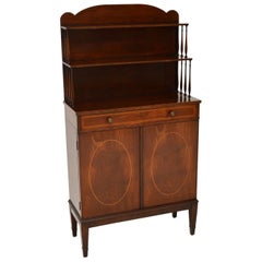Antique Sheraton Style Inlaid Bookcase / Cabinet