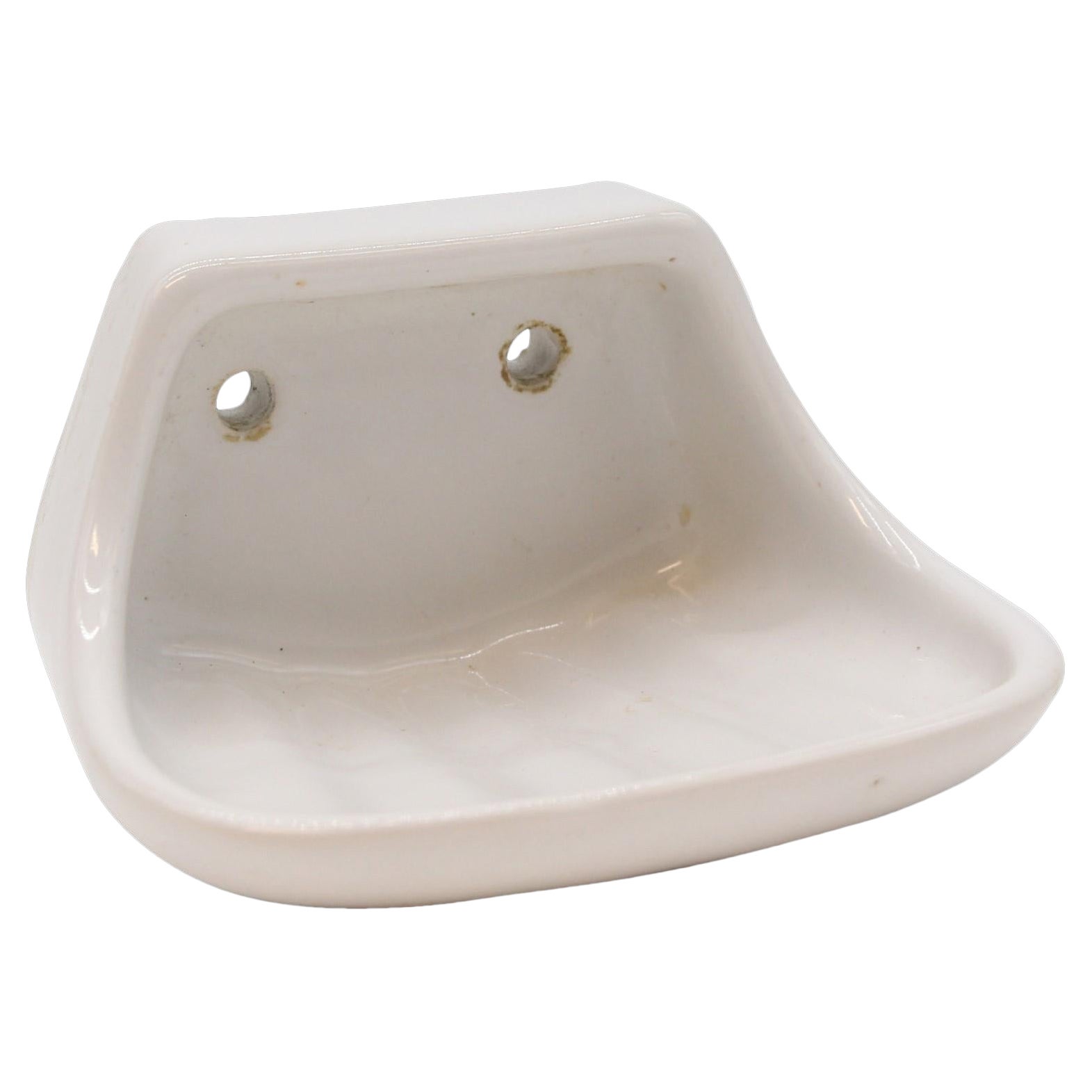 Porte-savon de surface en céramique blanche de Belgique en vente