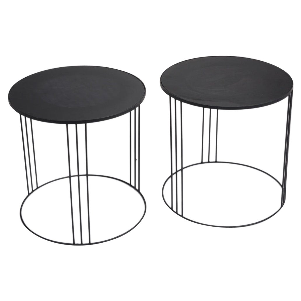 Pair of Italian Post-Modern Wire Side Tables, circa 1980s