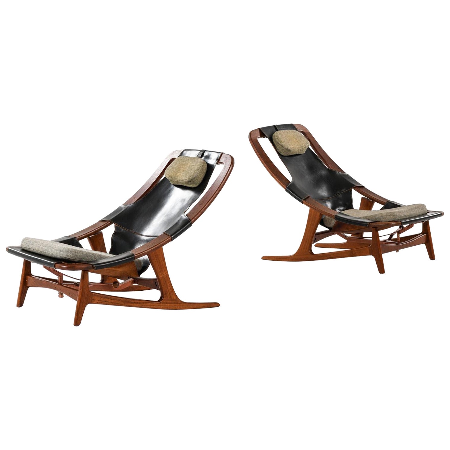 Chaises longues Arne Tidemand-Ruud modèle « Holmenkollen » produites par Norcraft en vente