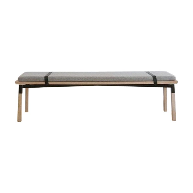 Oak Small Parkdale Bench with Cushion by Hollis & Morris