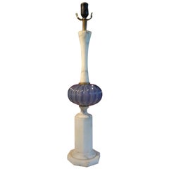 Vintage Marble and Murano Glass Lamp by Marbro