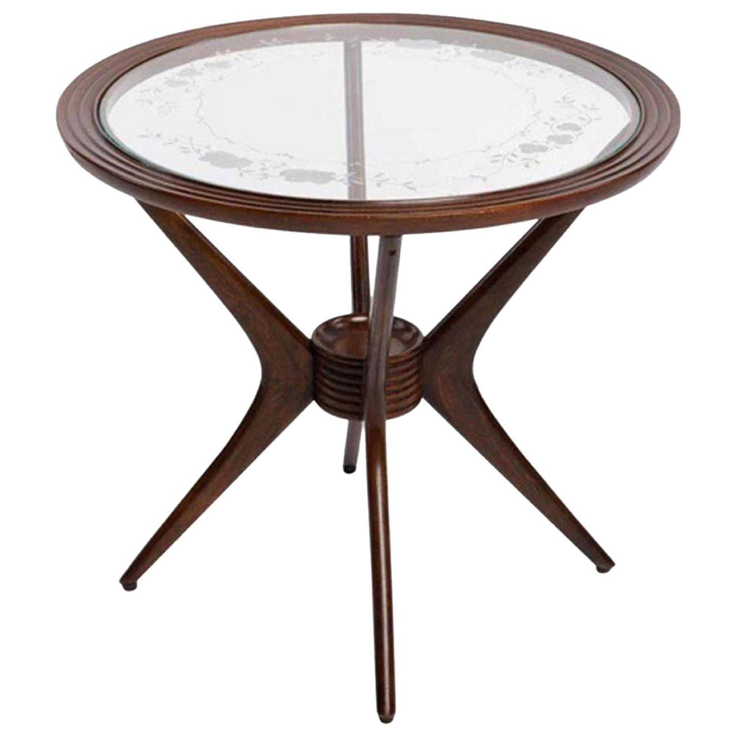 20th Century Italian Vintage Round Rosewood Sofa, Side Table by Paolo Buffa