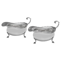 Pair of Sterling Silver Sauce Boats, Classic Design, Birmingham, 1938