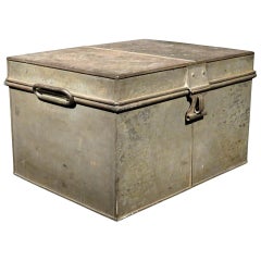 Vintage Authentic 19th Century Thomas Milner Patented Iron Safety Box, UK Circa 1840