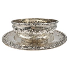 Theodore B. Starr Sterling Silver Bowl and Underplate with Floral Motifs