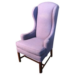 Mid-Century Modern High Back Purple Lounge Chair