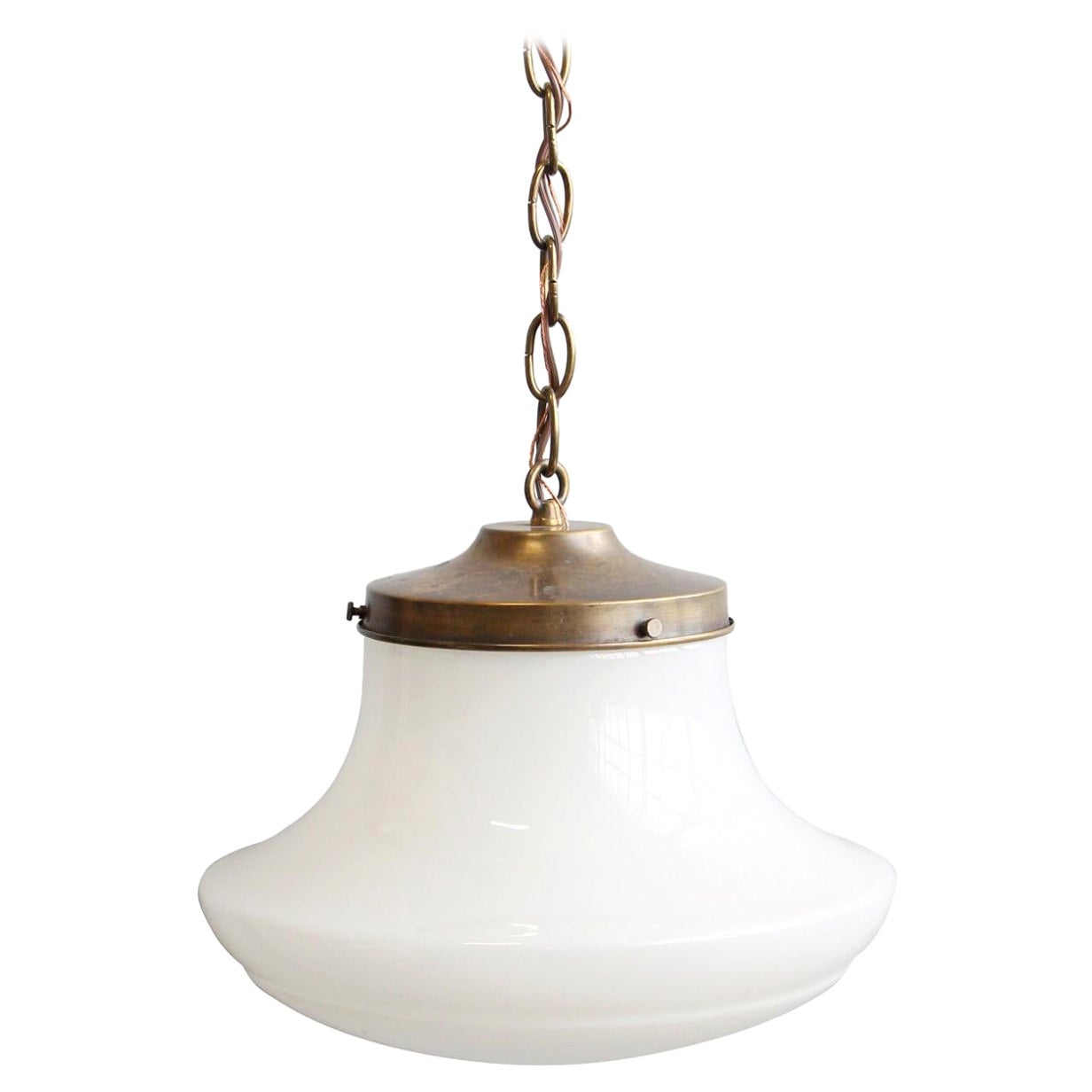 Mushroom Style White School House Globe Pendant Light