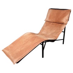 Unique Mid-Century Modern Leather Chaise Lounge