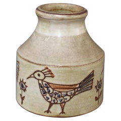 Small Ceramic Vase with Bird Motif by Olivier Pettit 'circa 1960s'