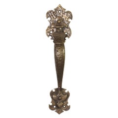 Door Handle / Pull in Arts & Crafts Style, Bronze with Thumb Latch
