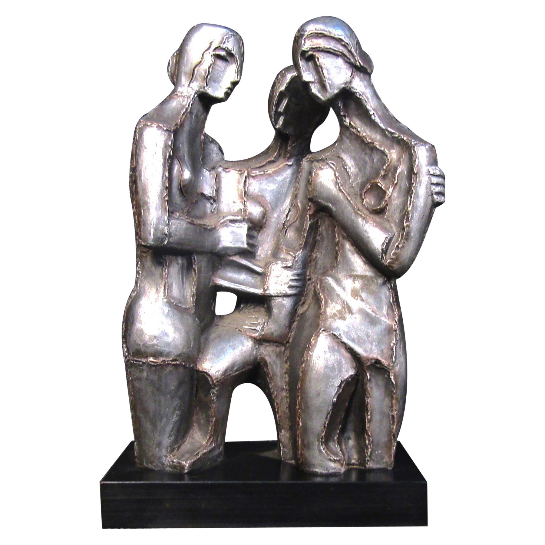 Superbe sculpture « Trois Grâces » en céramique de style soudé d'Austin Prod. vers 1968