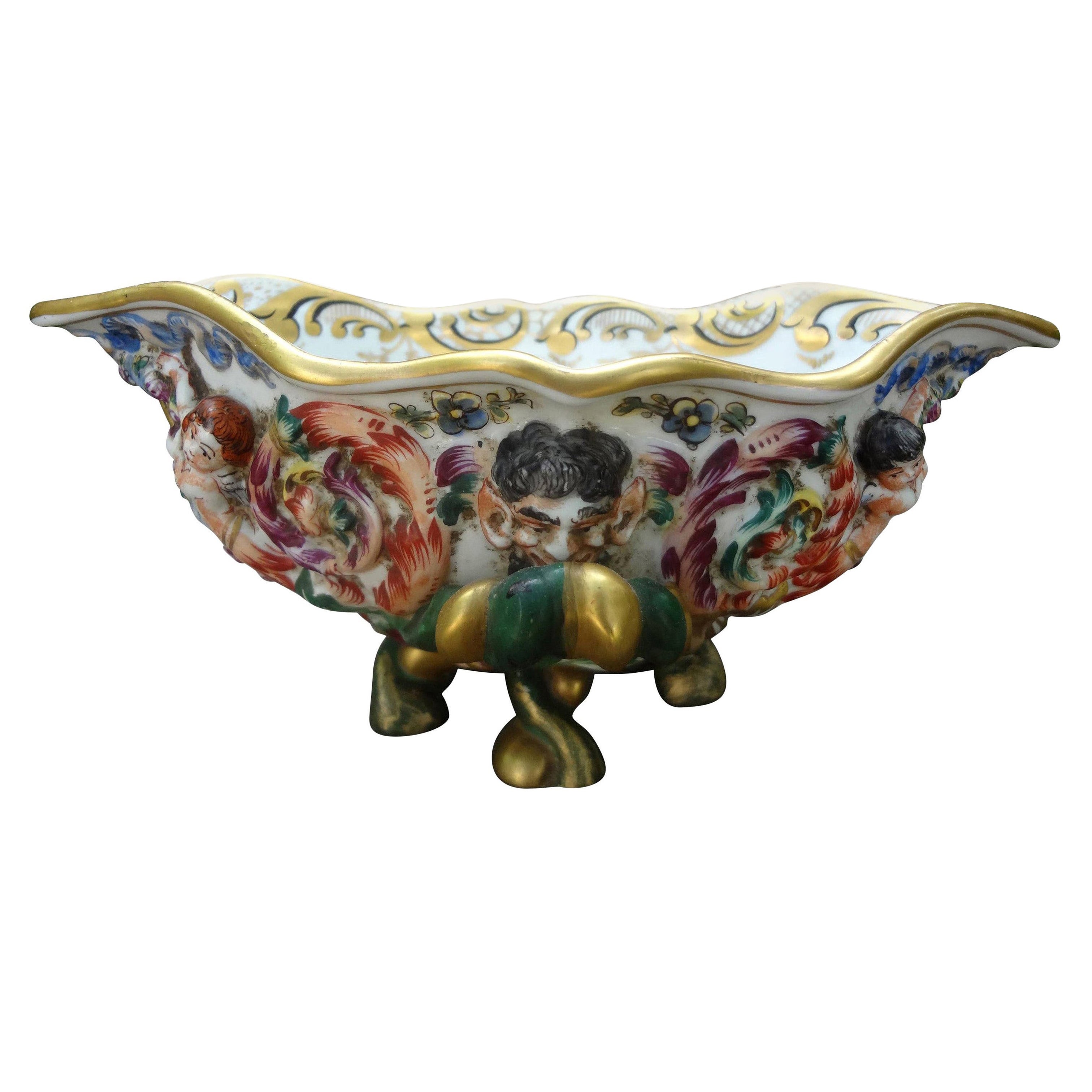 Bol en porcelaine allemande de style Capodimonte