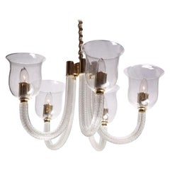 Lustre à cinq bras de lumière de Venini, vers 1940