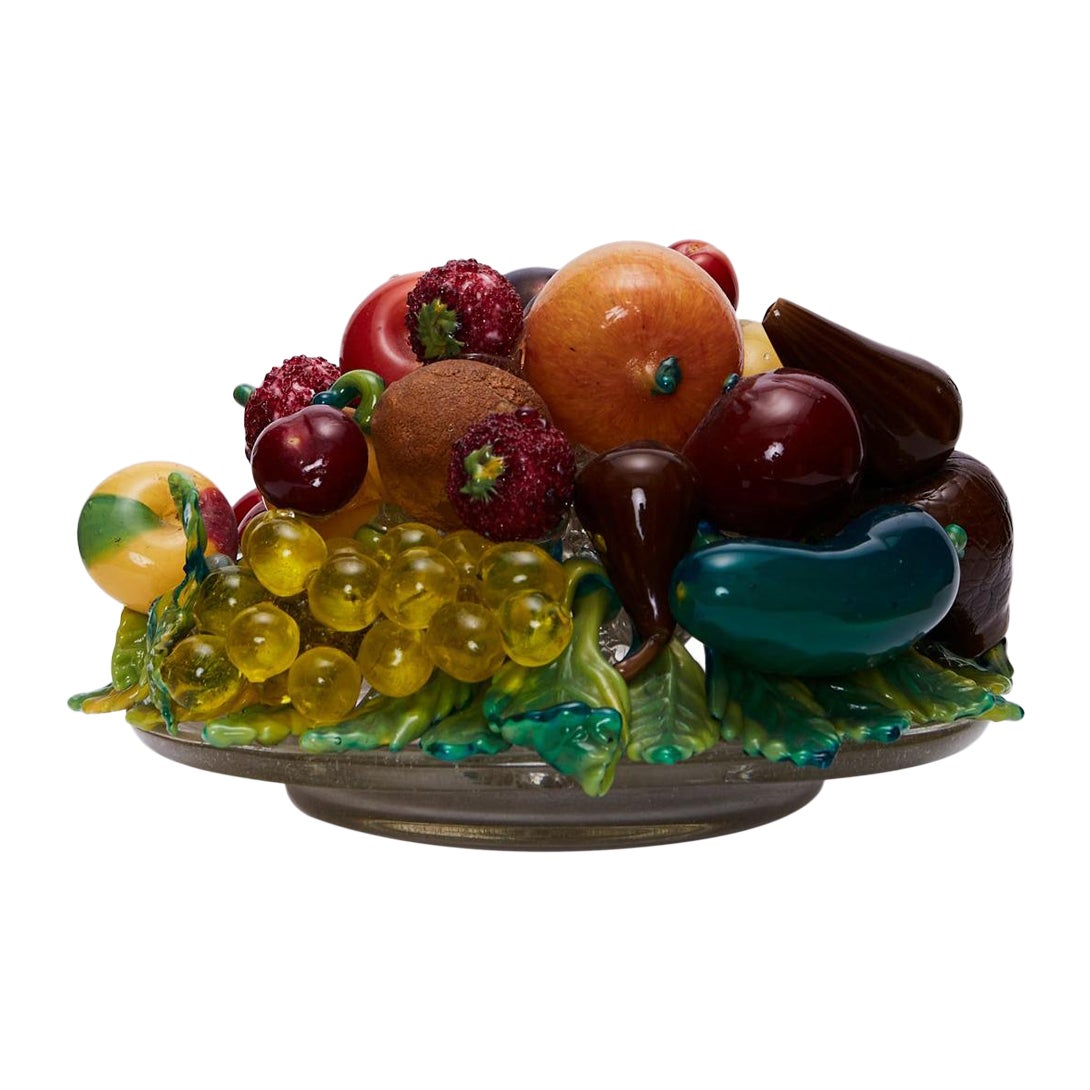 Still Life Blown & Applied Glass by Aristi Barovier, circa 1910 For Sale