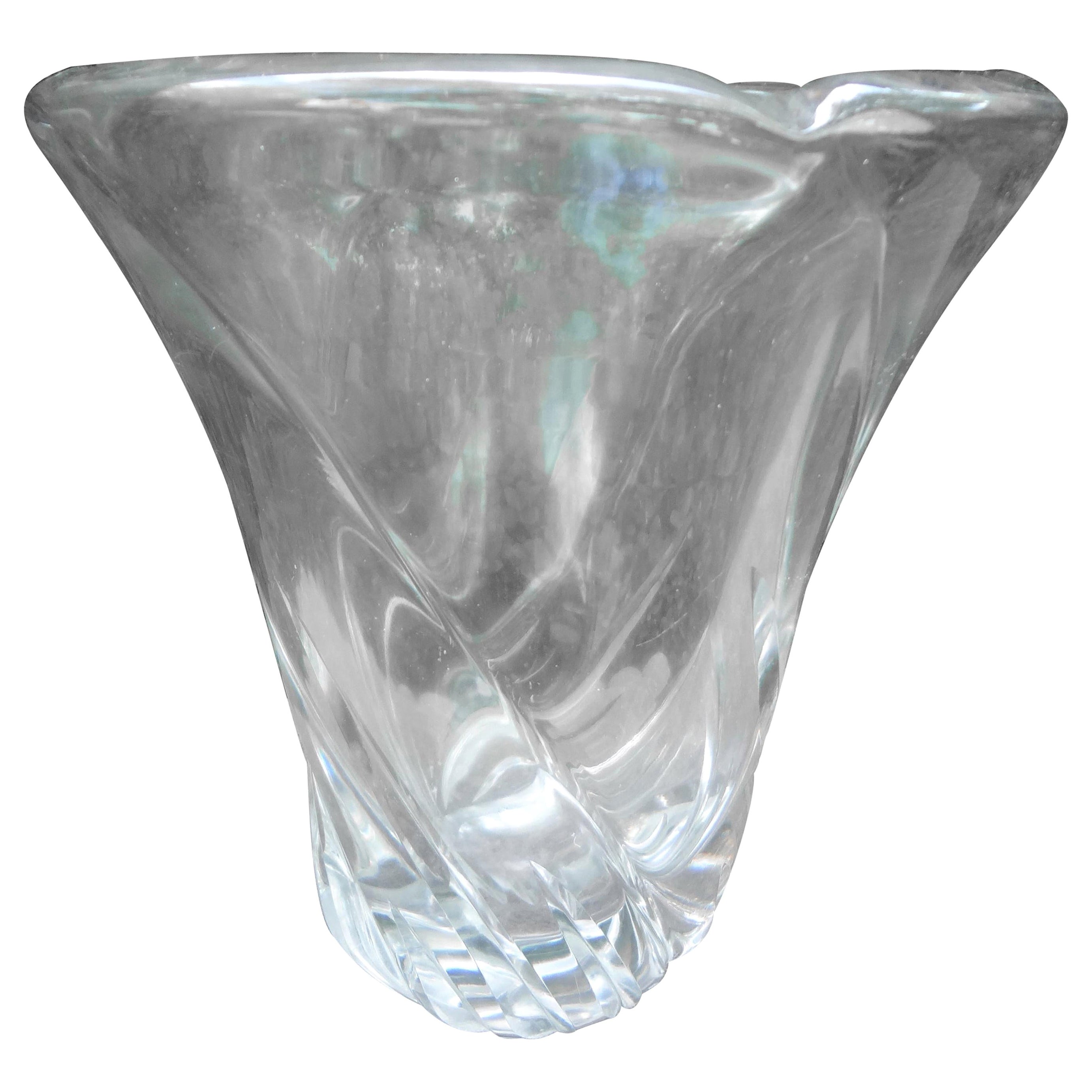 Impressive Large and Heavy French Clear Crystal Tear Drop Vase circa 1950's For Sale at 1stDibs