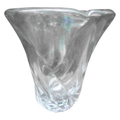 Large French Clear Crystal Vase by Daum