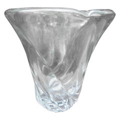 Large French Clear Crystal Vase by Daum