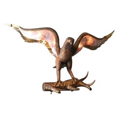 Vintage Eagle Light Sculpture by Philippe Lambert