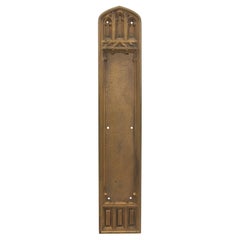 Gothic Cast Bronze Sargent Push Plate Natural Patina Arched Top