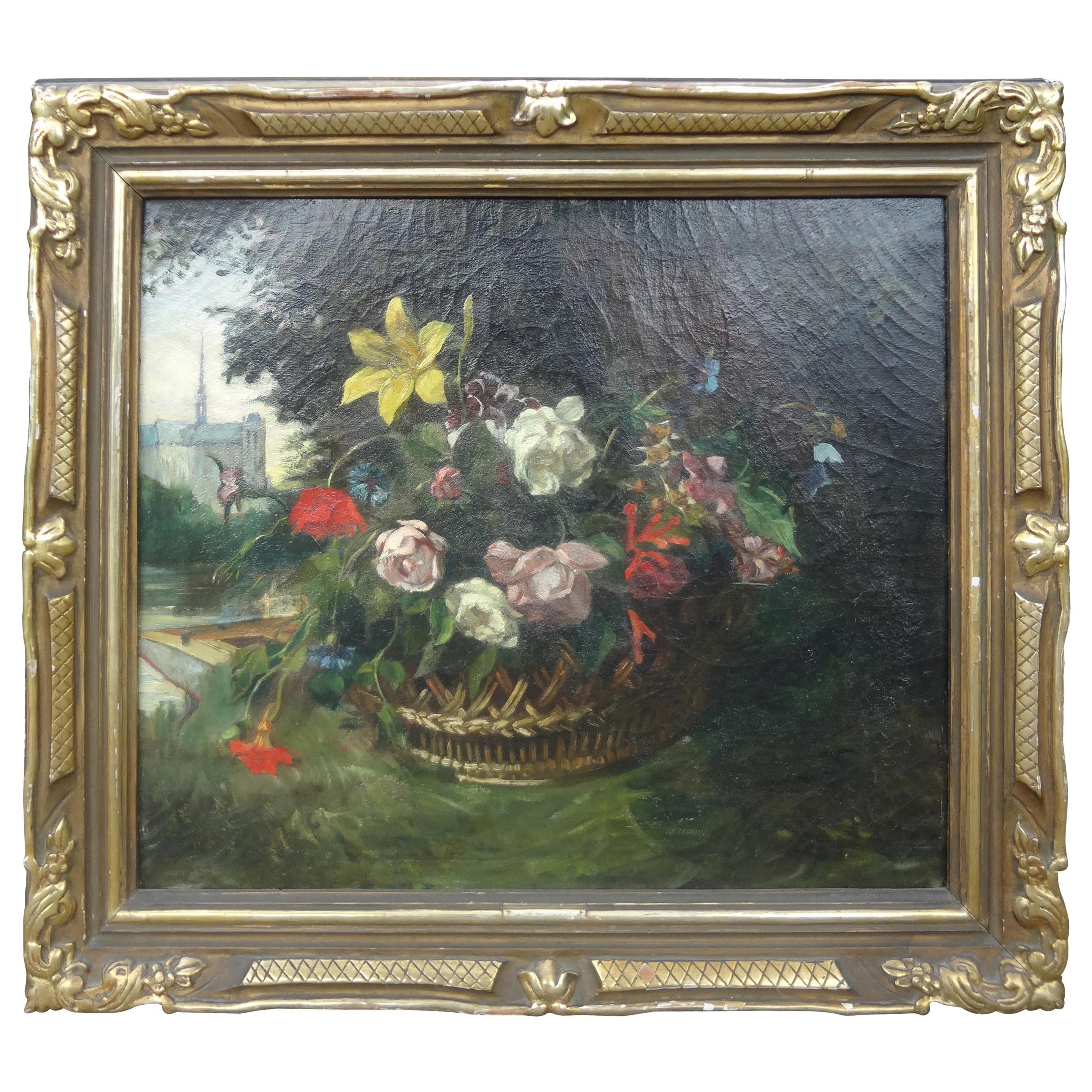 Framed Floral Oil Painting at 1stDibs