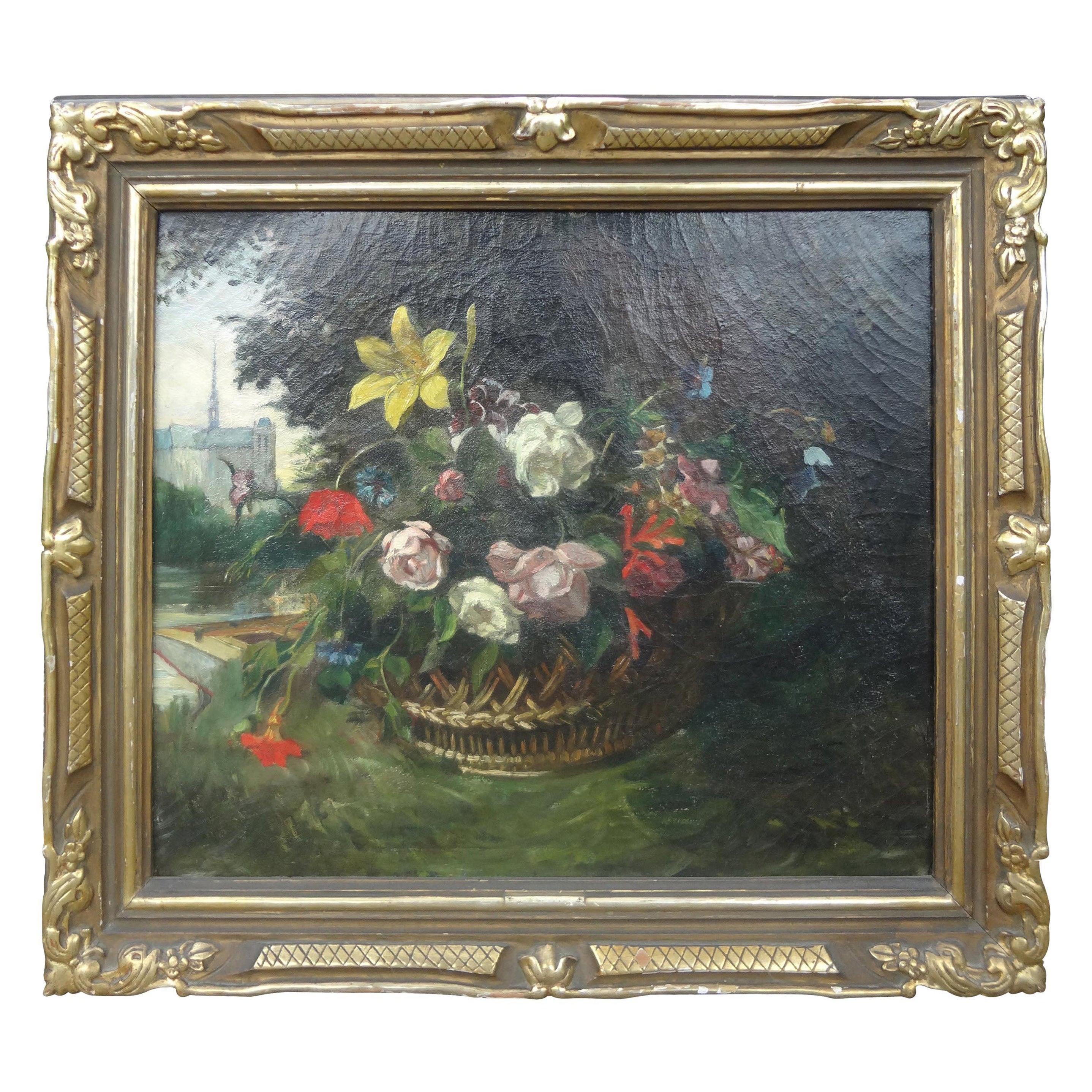19th Century French Oil Painting For Sale at 1stDibs
