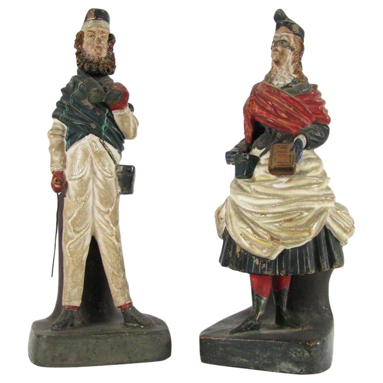 20th Century Grand Tour Pair of Italian Figurative Pen-Holders Desk Accessories For Sale