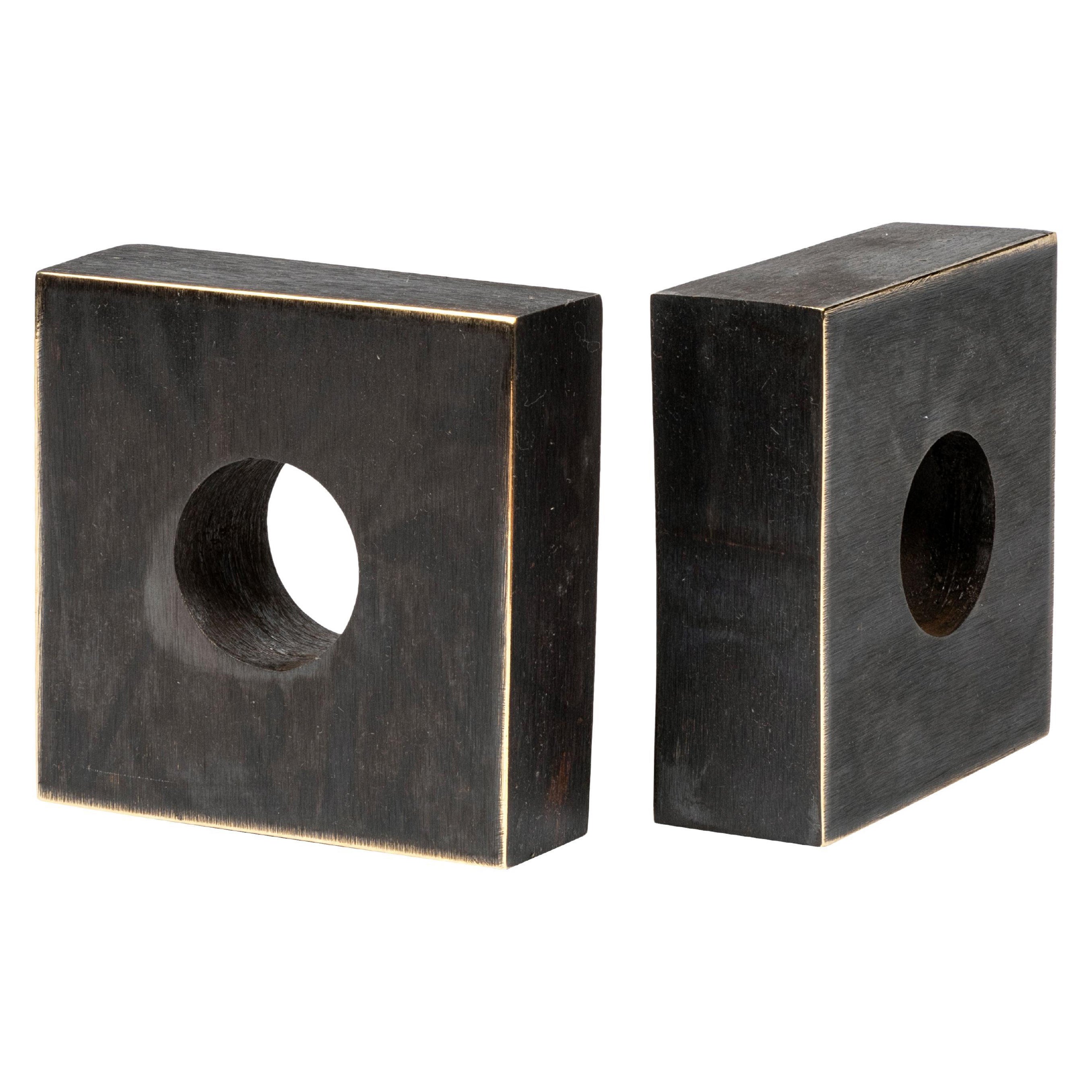 Pair of Carl Auböck Model #4575 Patinated Brass Bookends