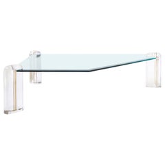 Exceptional Vintage Lucite and Glass Coffee Table by Karl Springer